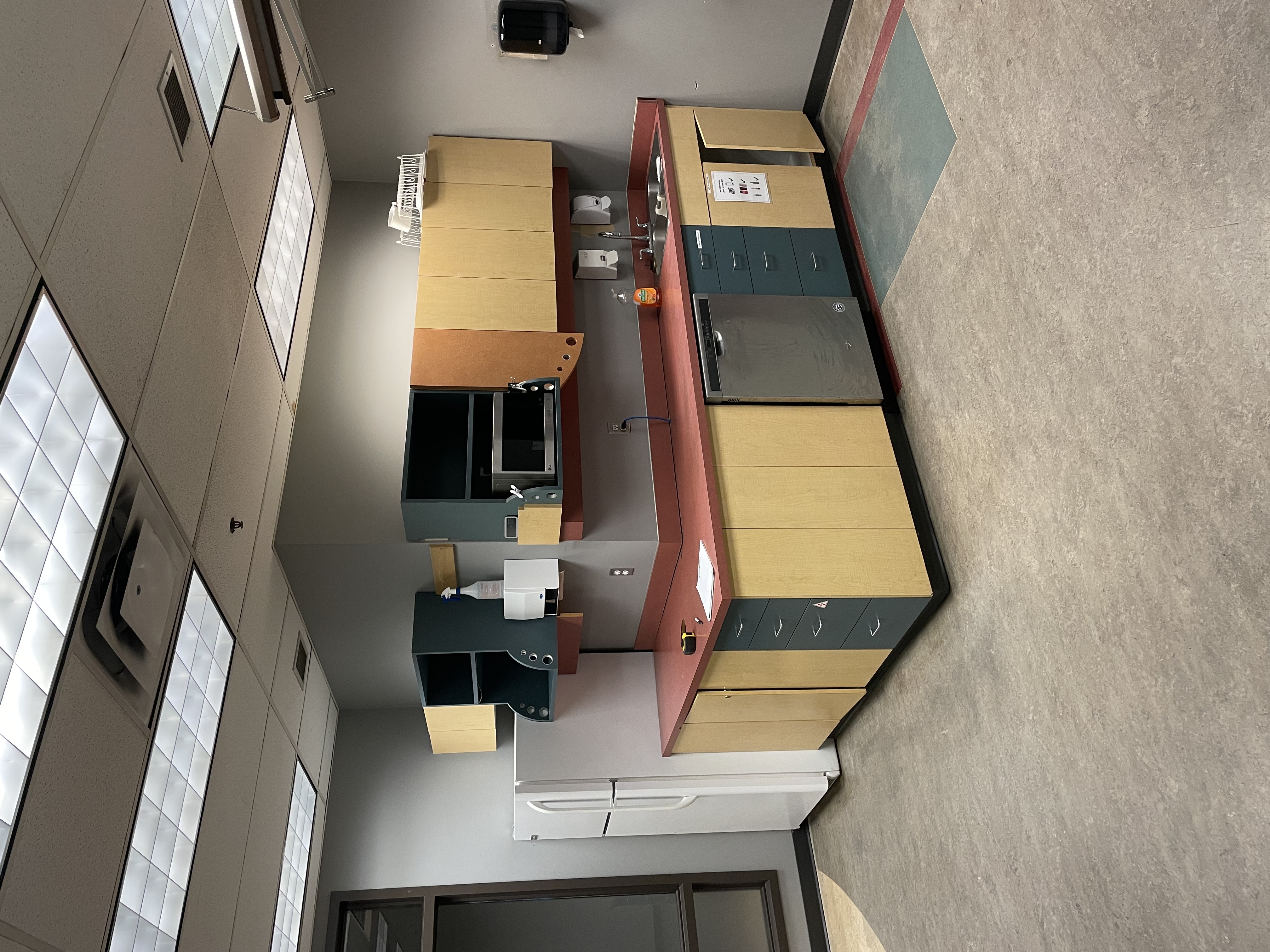 Original facility millwork prior to upgrades at Finning Canada’s Surrey location
