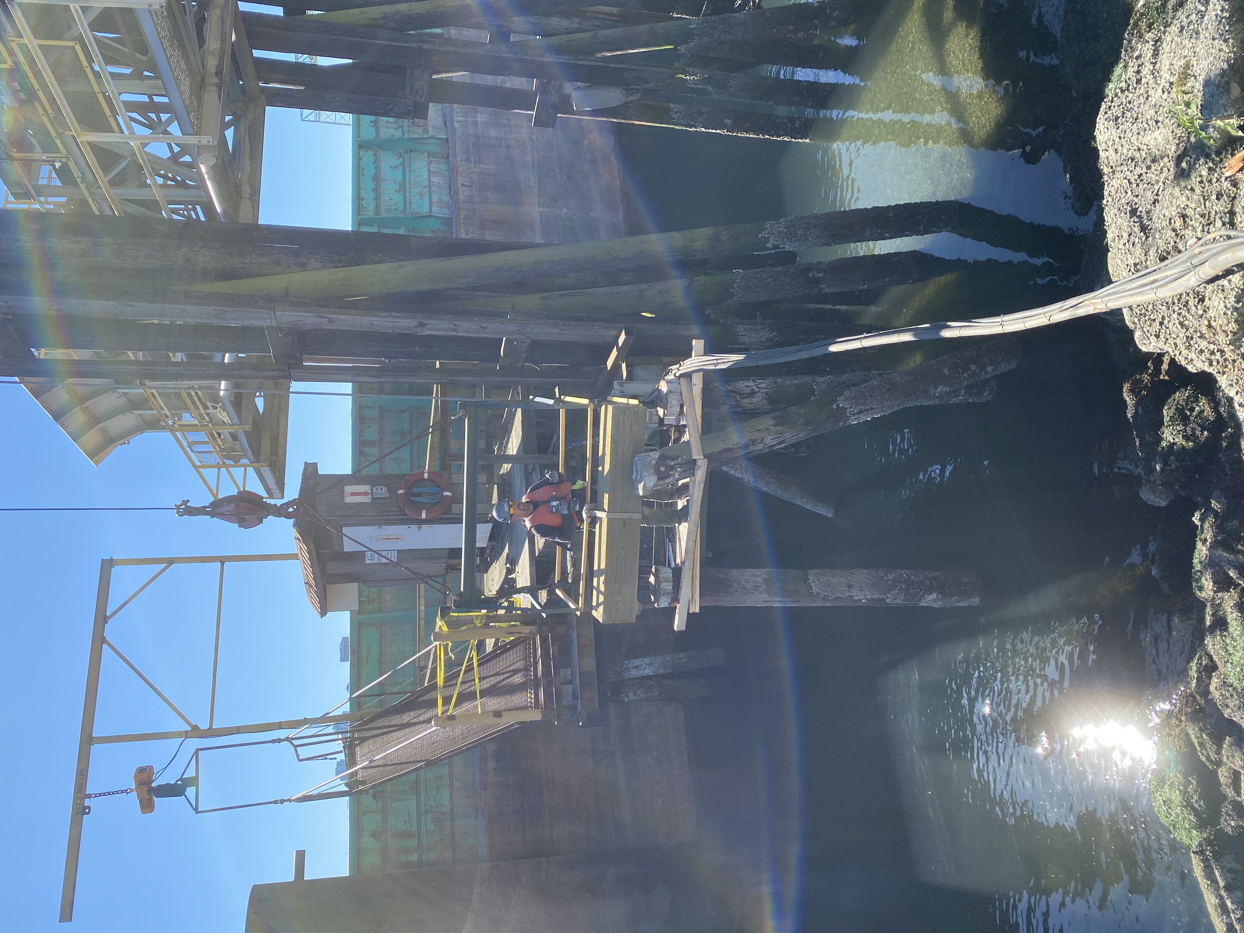 Completed timber access walkway at Lafarge's North Vancouver pier replacement project