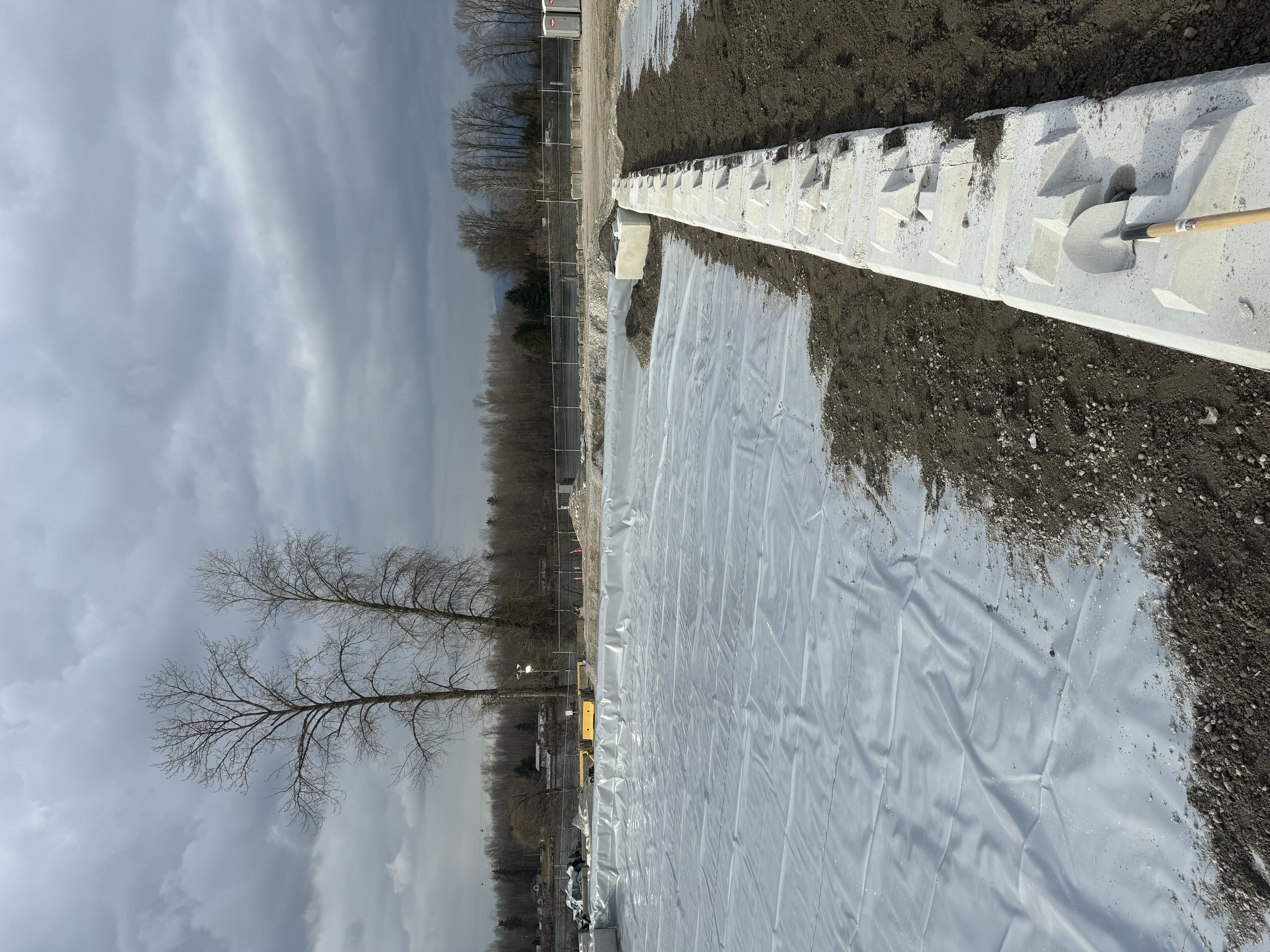Environmental protection membrane being installed at a fuel transfer site in Surrey, B.C.