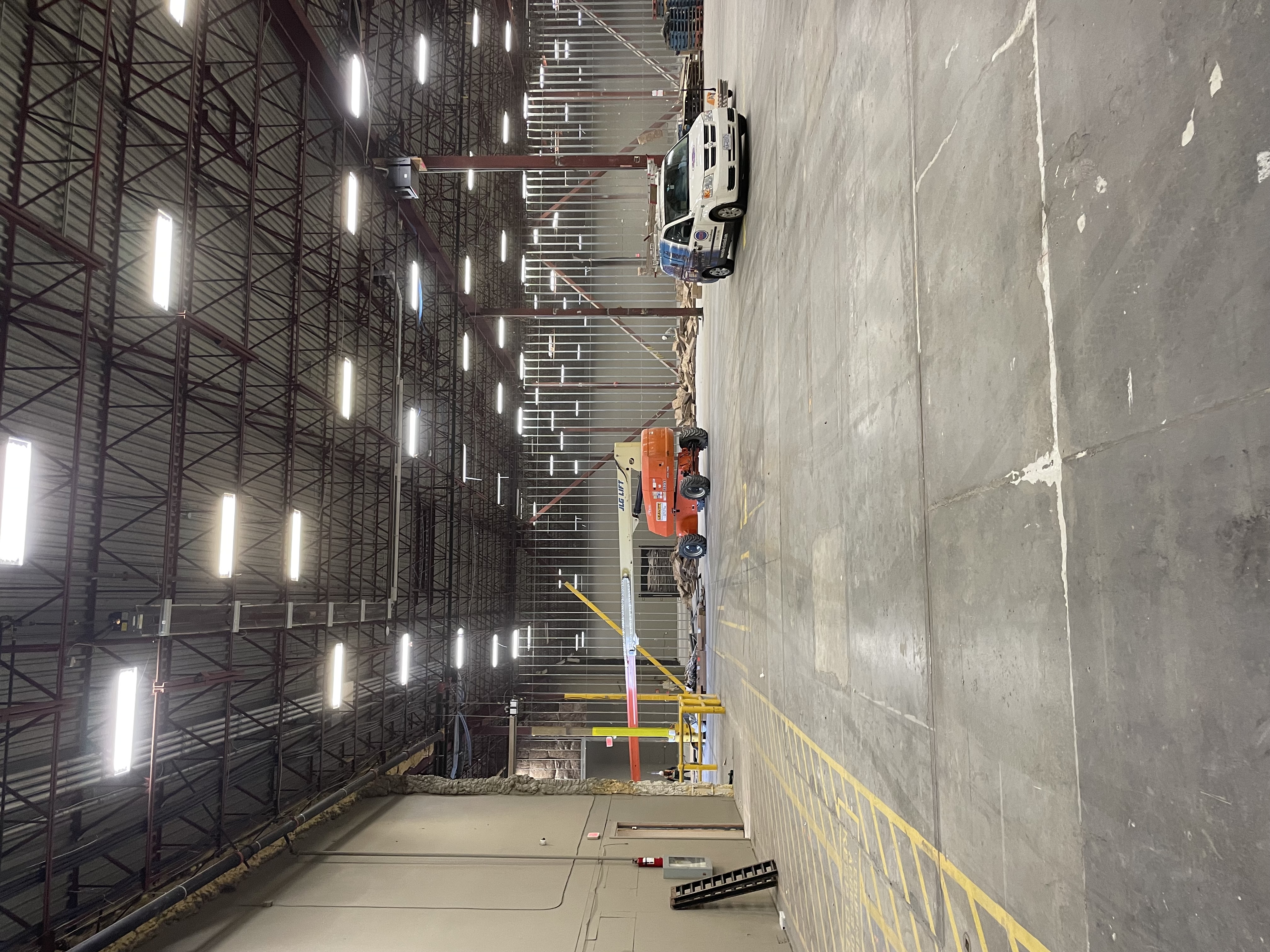 Wide interior view of altered studio space at Warner Bros. Studios in Langley